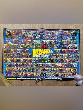 Wizard The Comics Magazine 100 Issues Poster, vintage in excellent condition